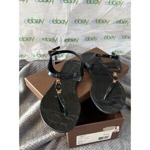 Coach Thong T Strap Hard Rubber Piccadilly Jelly Sandals Coach Logo New sz 8